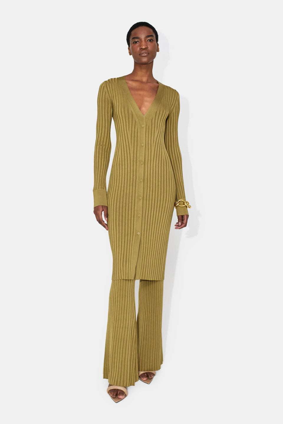 Rhea Lounge Dress Olive Galvan