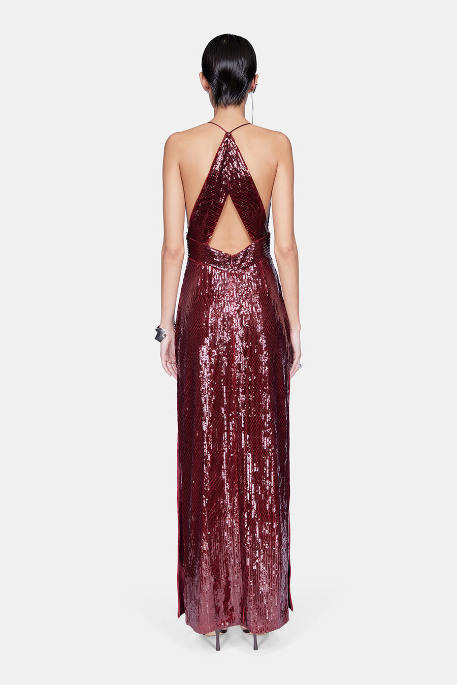 Galvanized Prism Dress - Blood Red