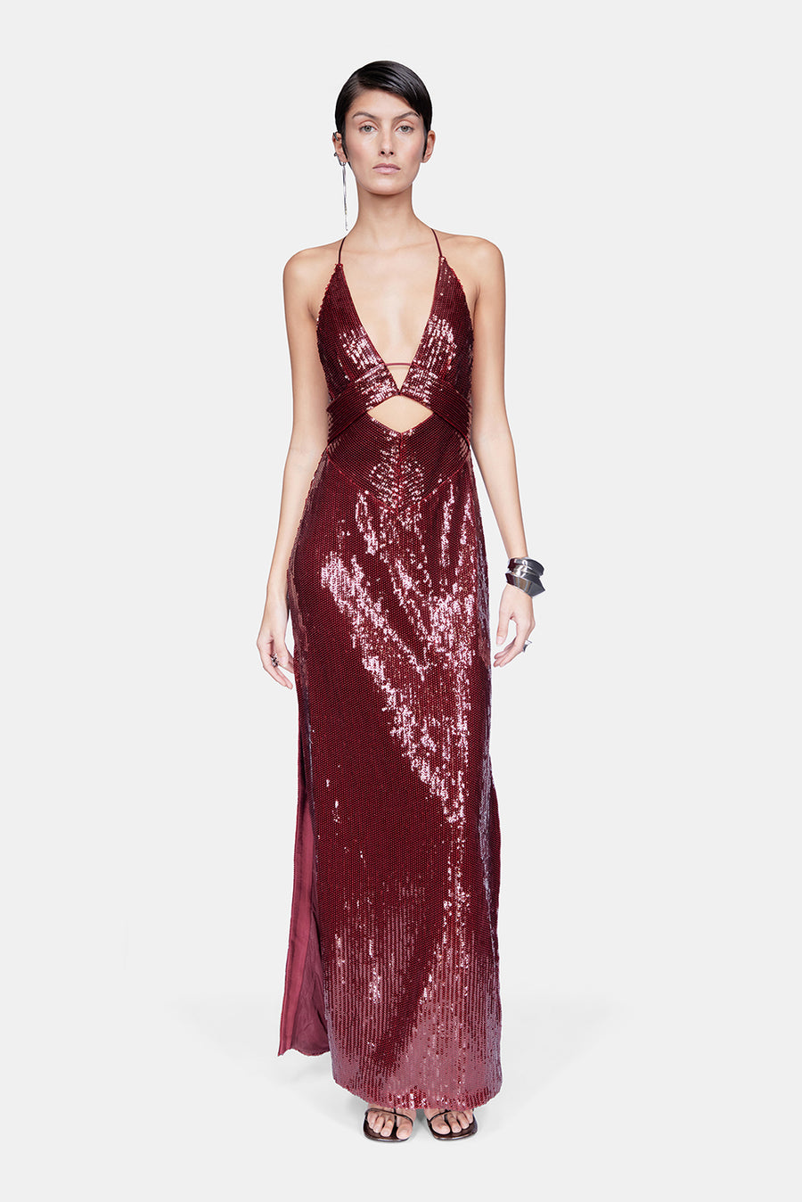 Galvanized Prism Dress - Blood Red