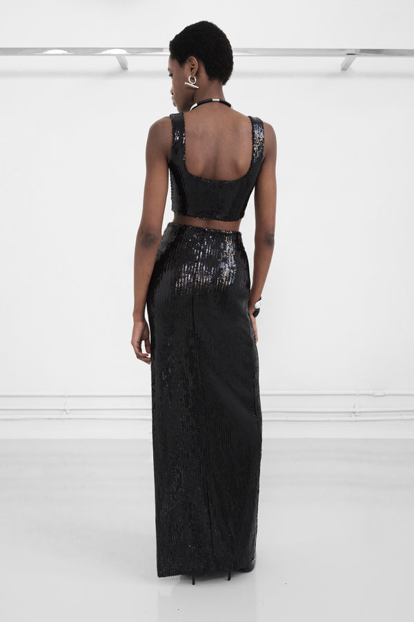 Beating Heart Crop Top - Black