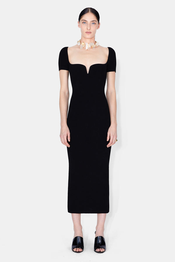 Short Sleeve Gaia Dress - Black