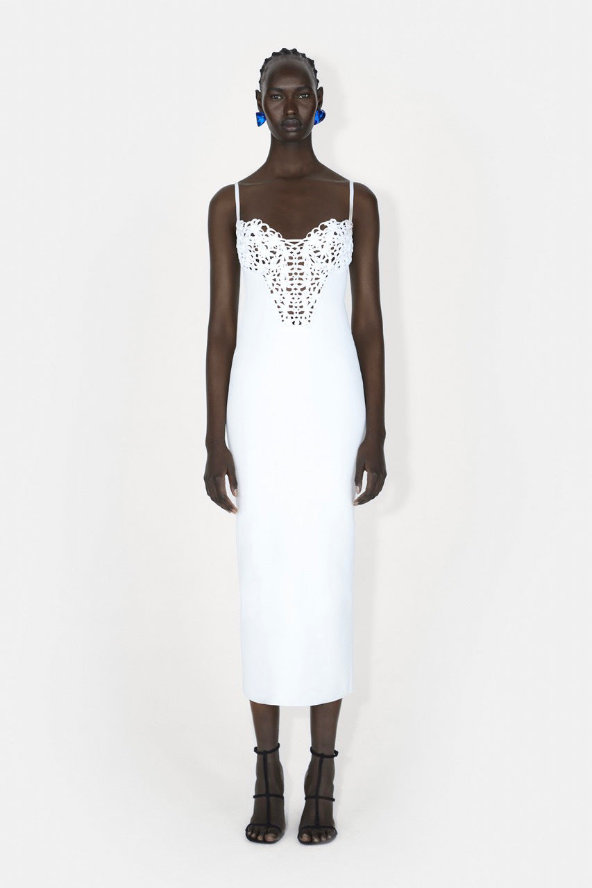 Sculpted Spiral Dress - Pearl
