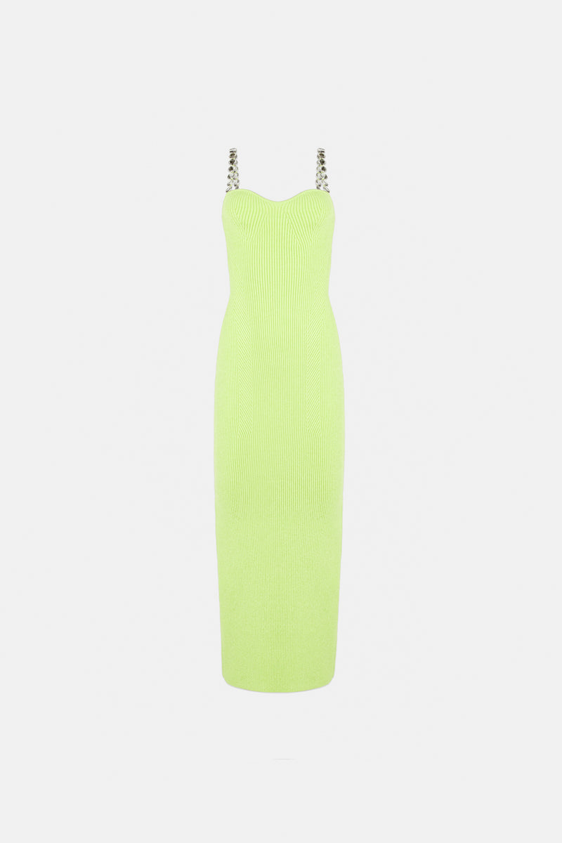 Globe Chain Wave Dress - Lime