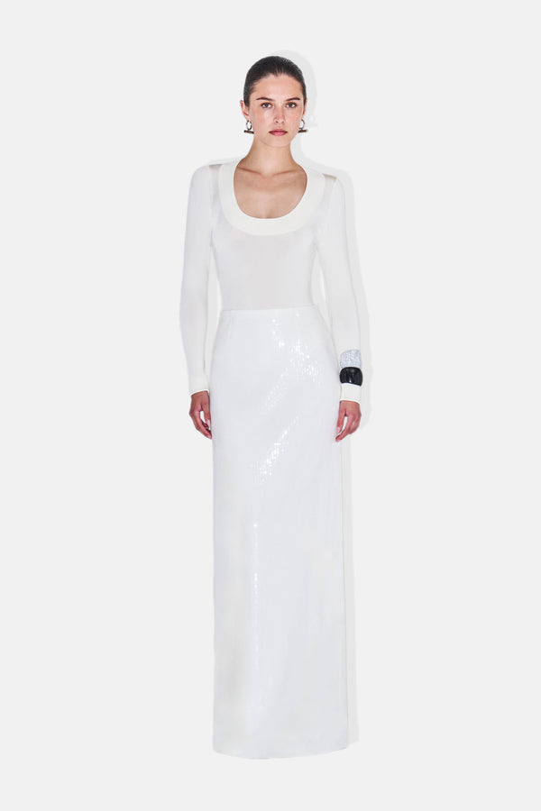 SASHA BALLET NECK BODY - WHITE