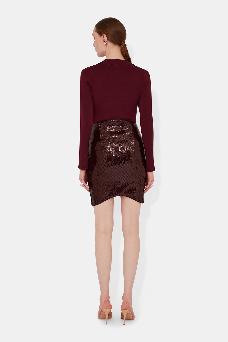 Sasha Ballet Neck Bodysuit - Oxblood