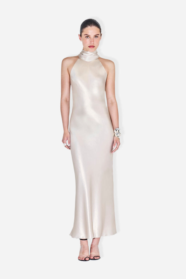CROPPED SIENNA DRESS - CHAMPAGNE