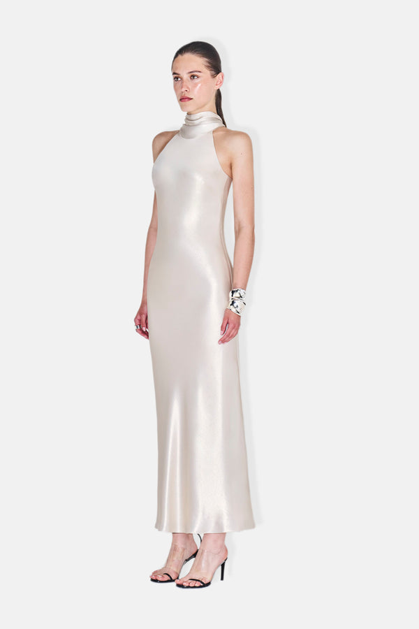 CROPPED SIENNA DRESS - CHAMPAGNE