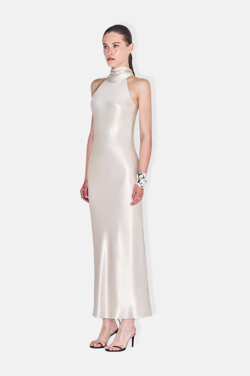 CROPPED SIENNA DRESS - CHAMPAGNE
