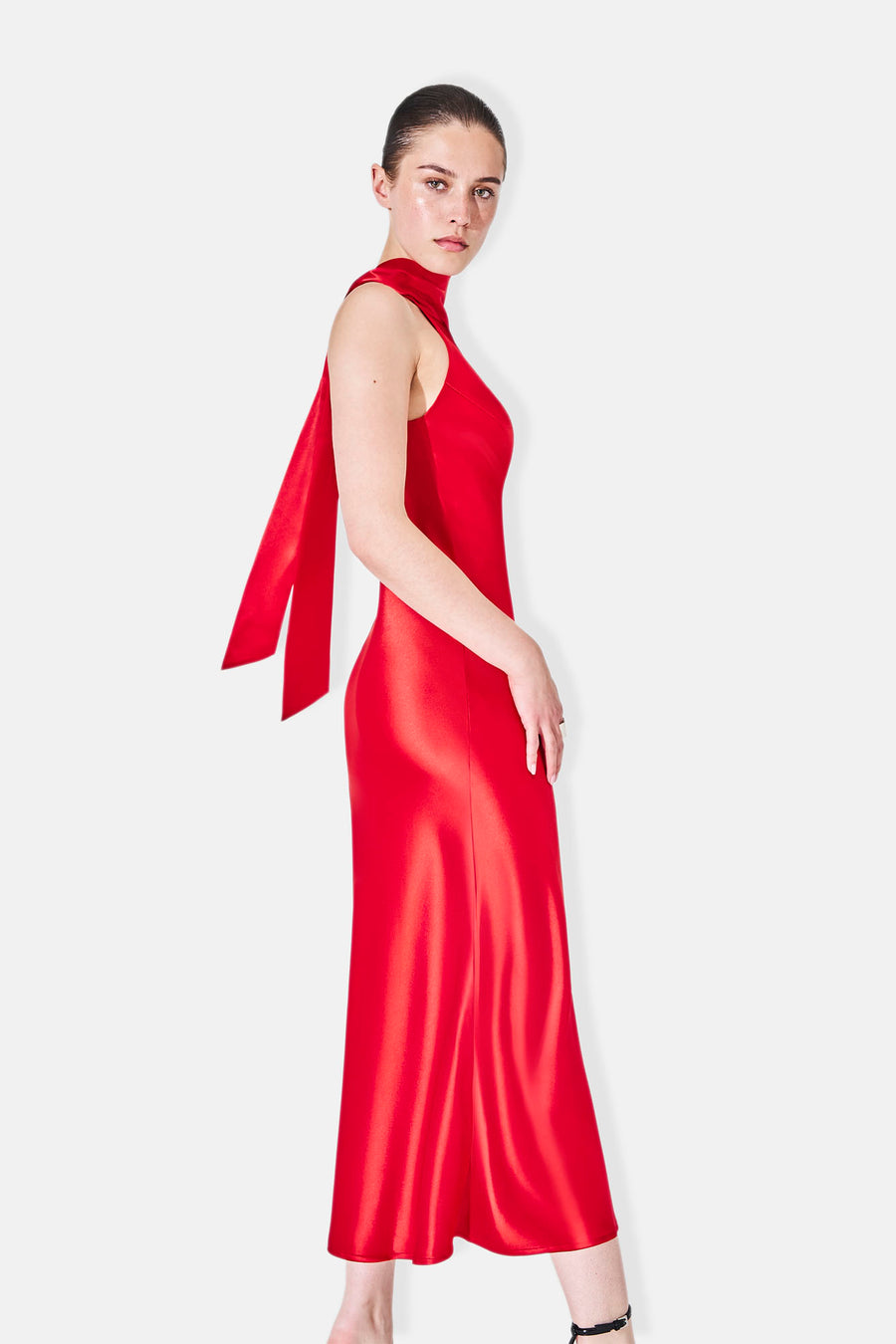 Cropped Sienna Dress - Sunset Red