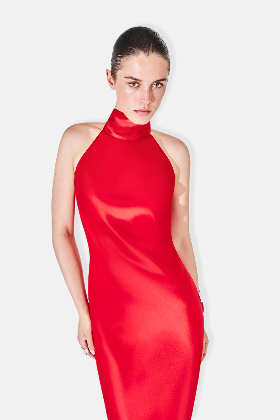 Cropped Sienna Dress - Sunset Red
