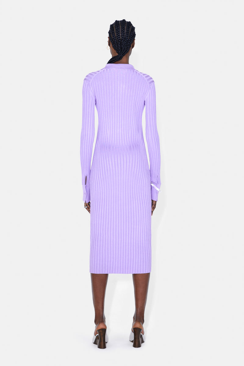 Rhea Lounge Henley Dress - Lilac