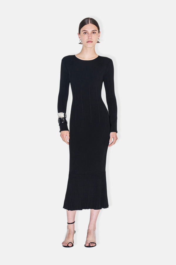 Crew Neck Atalanta Dress - Black
