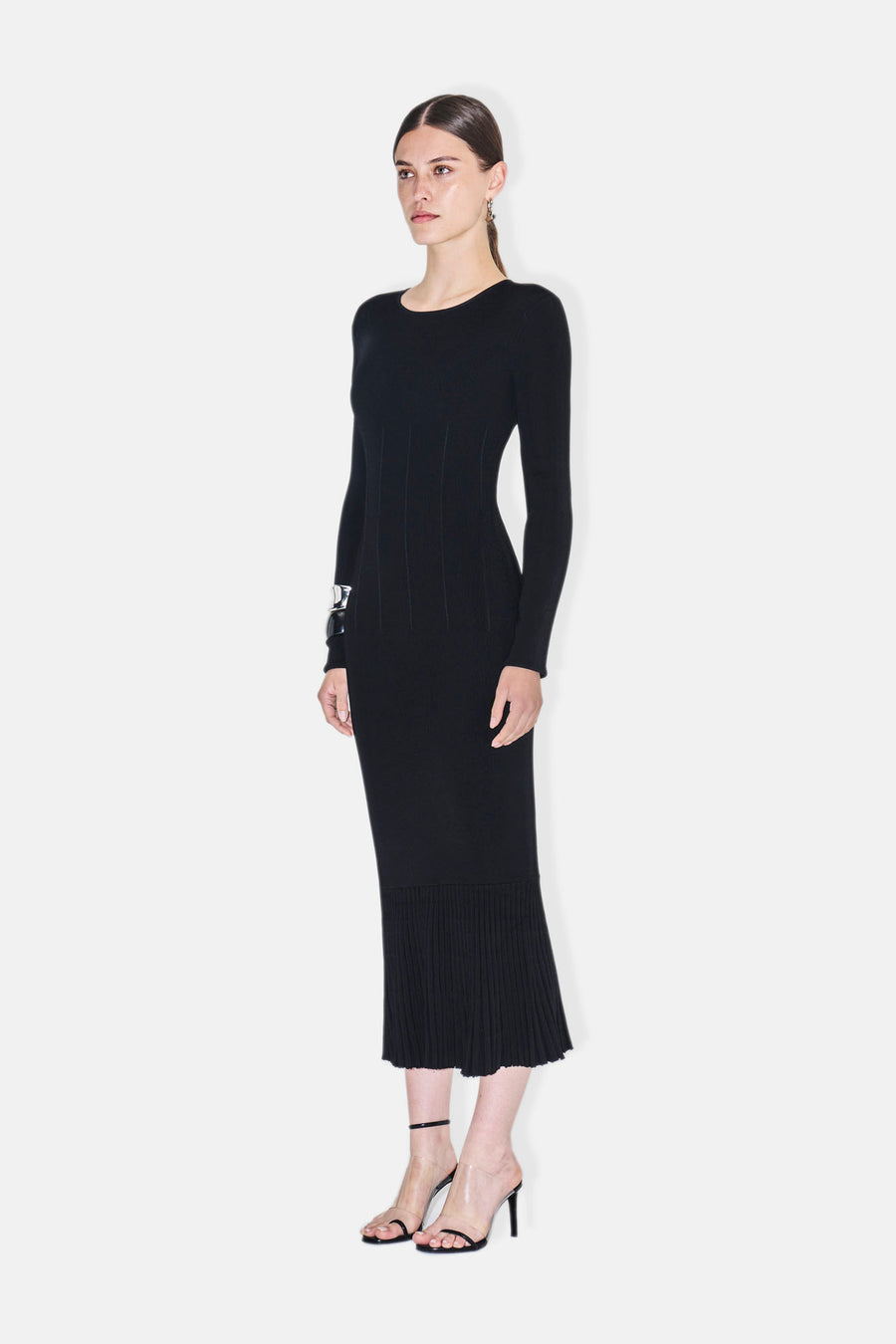 Crew Neck Atalanta Dress - Black