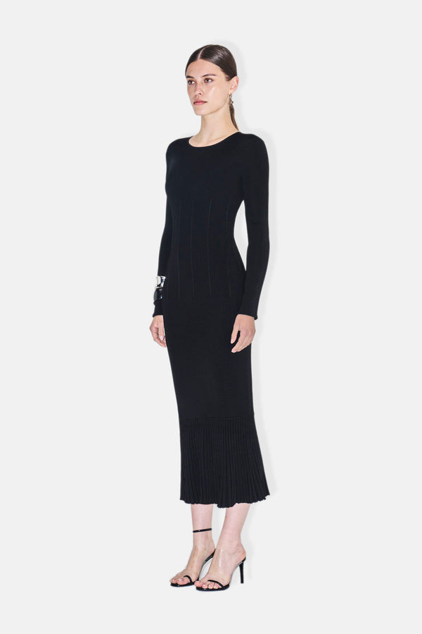 Crew Neck Atalanta Dress - Black