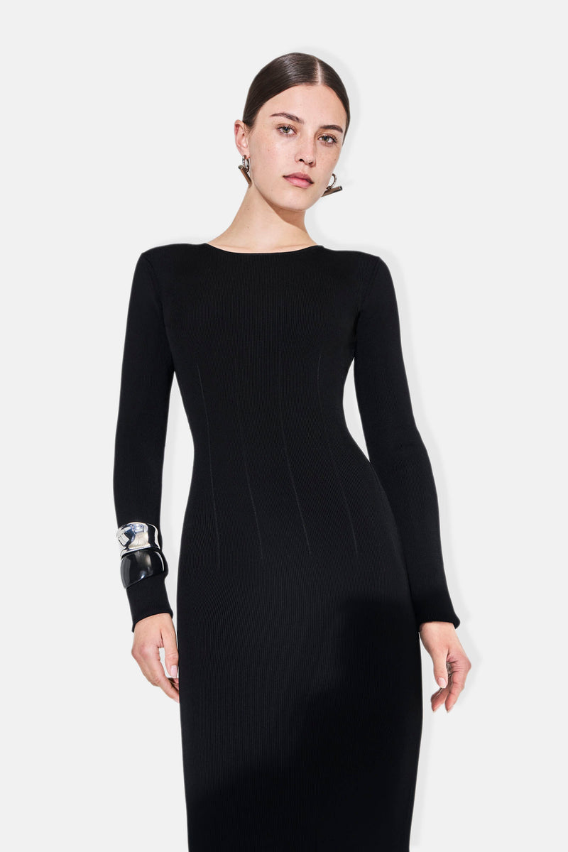 Crew Neck Atalanta Dress - Black