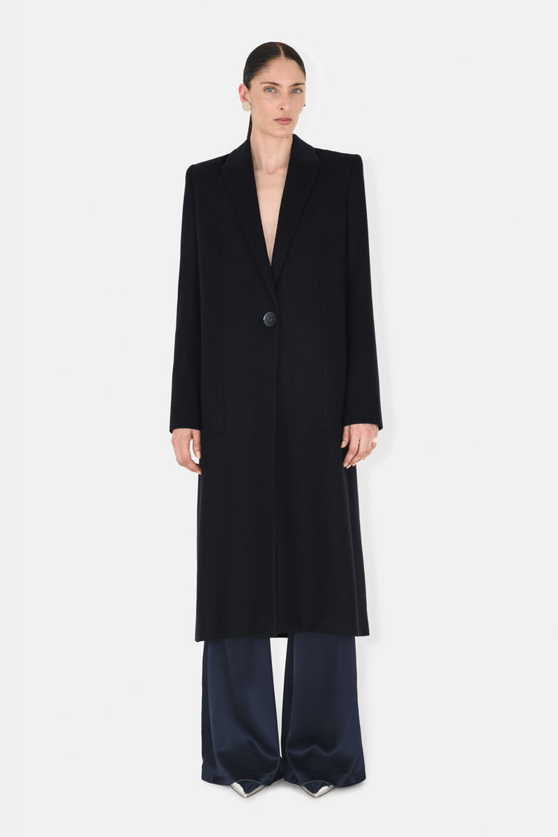 CROPPED BOYFRIEND COAT - MIDNIGHT