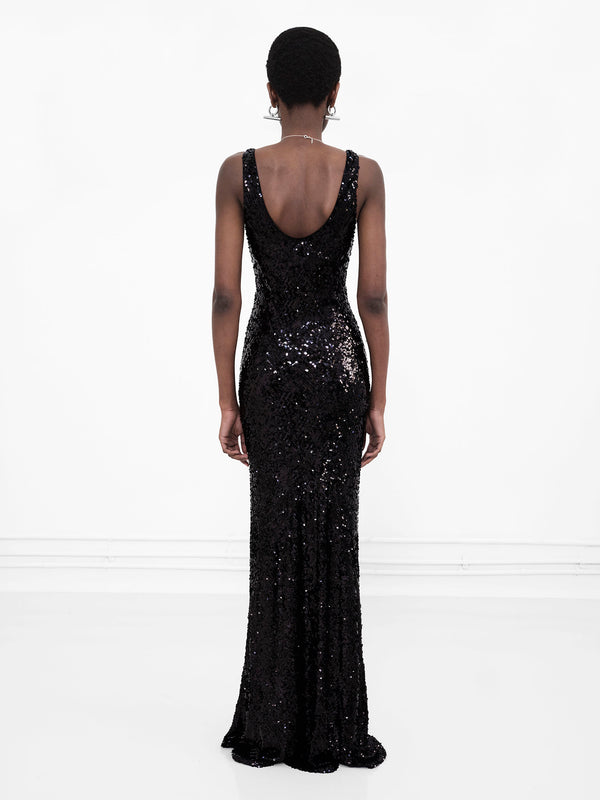 Moonlight Valletta Dress - Black Sequin