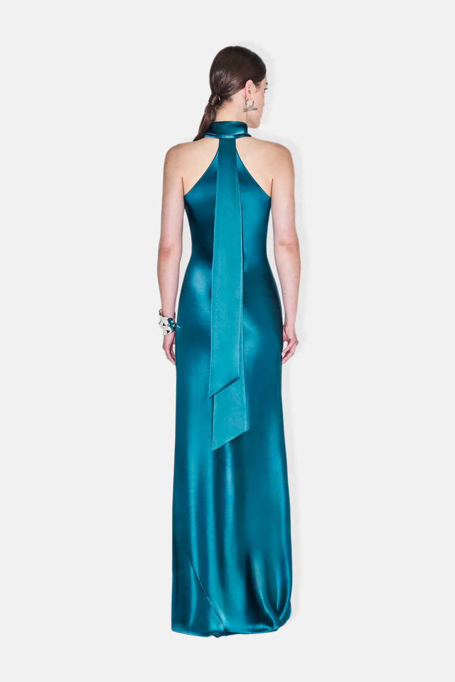 Satin Pandora Dress - Peacock