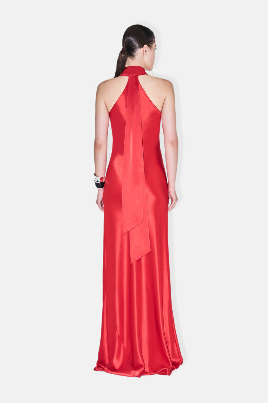 Satin Pandora Dress - Sunset Red