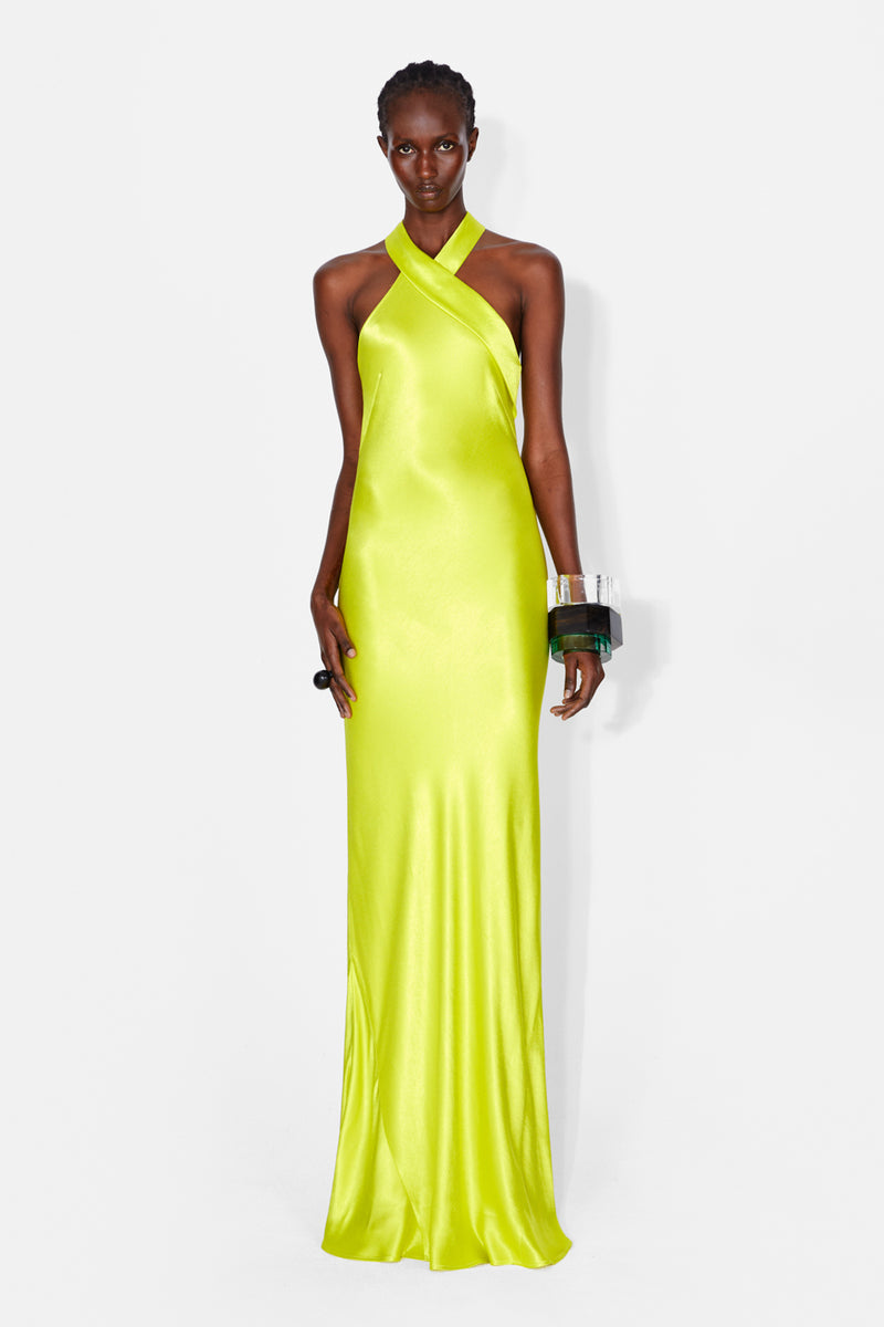 Pandora Dress - Lime Yellow
