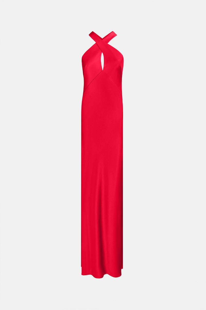 Silk maxi dress Calvin Klein Collection Red size 40 IT in Silk