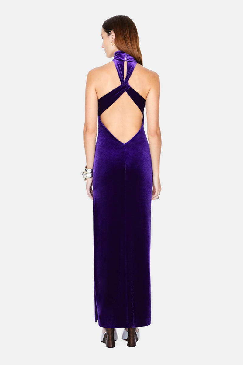 Cleveland Velvet Dress - Purple