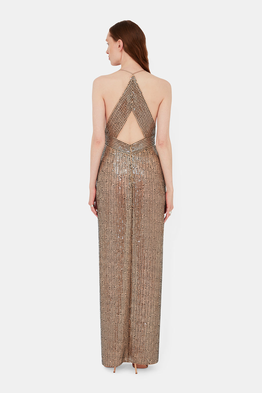 Sheer Prism Dress - Beige