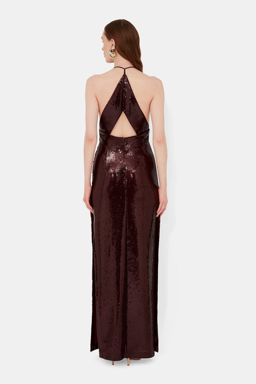 Sequin Prism Dress - Oxblood