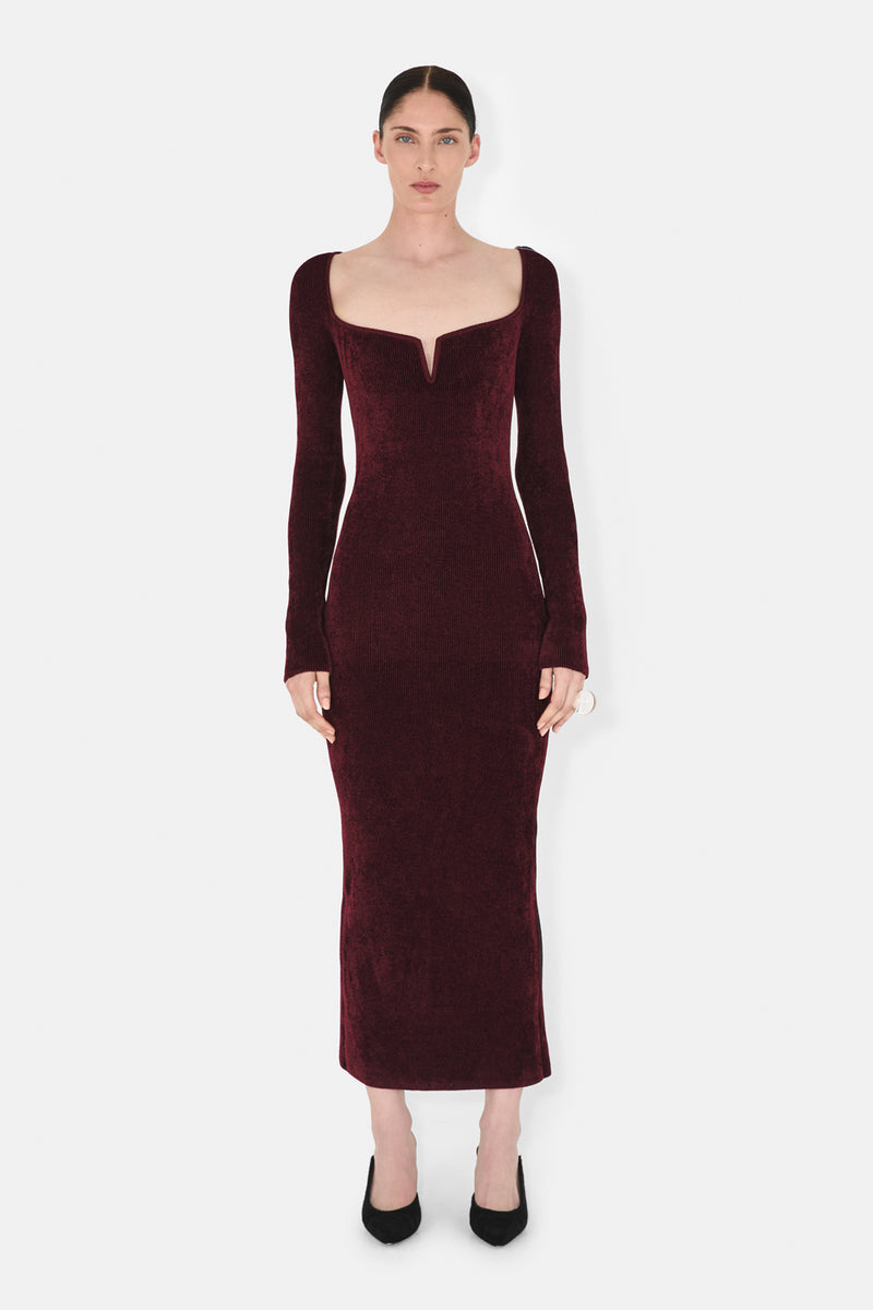 Velvet Freya Dress - Oxblood