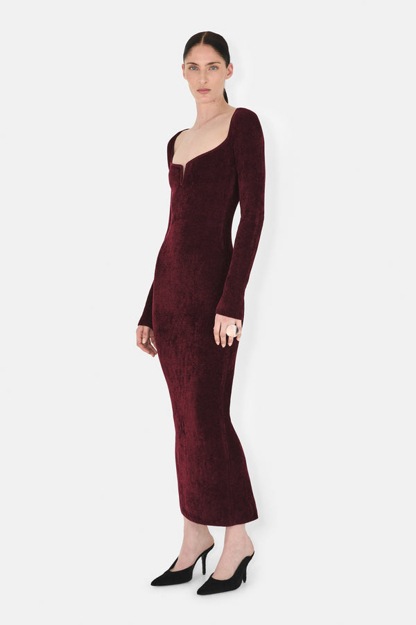 Velvet Freya Dress - Oxblood