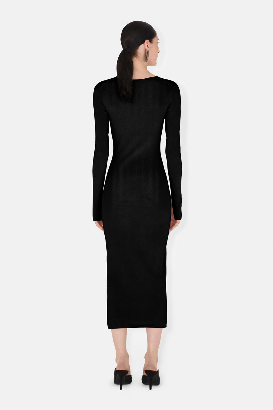 KAIA LONG SLEEVED DRESS - BLACK