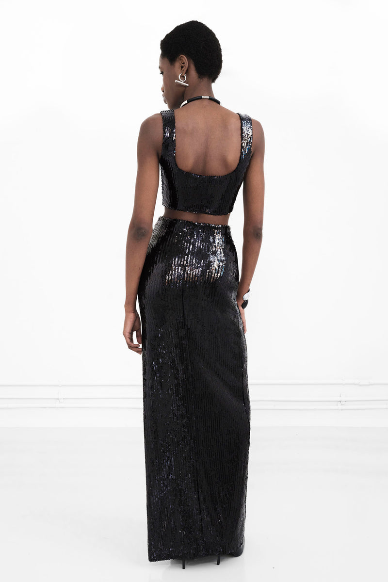 Beating Heart Crop Top - Black