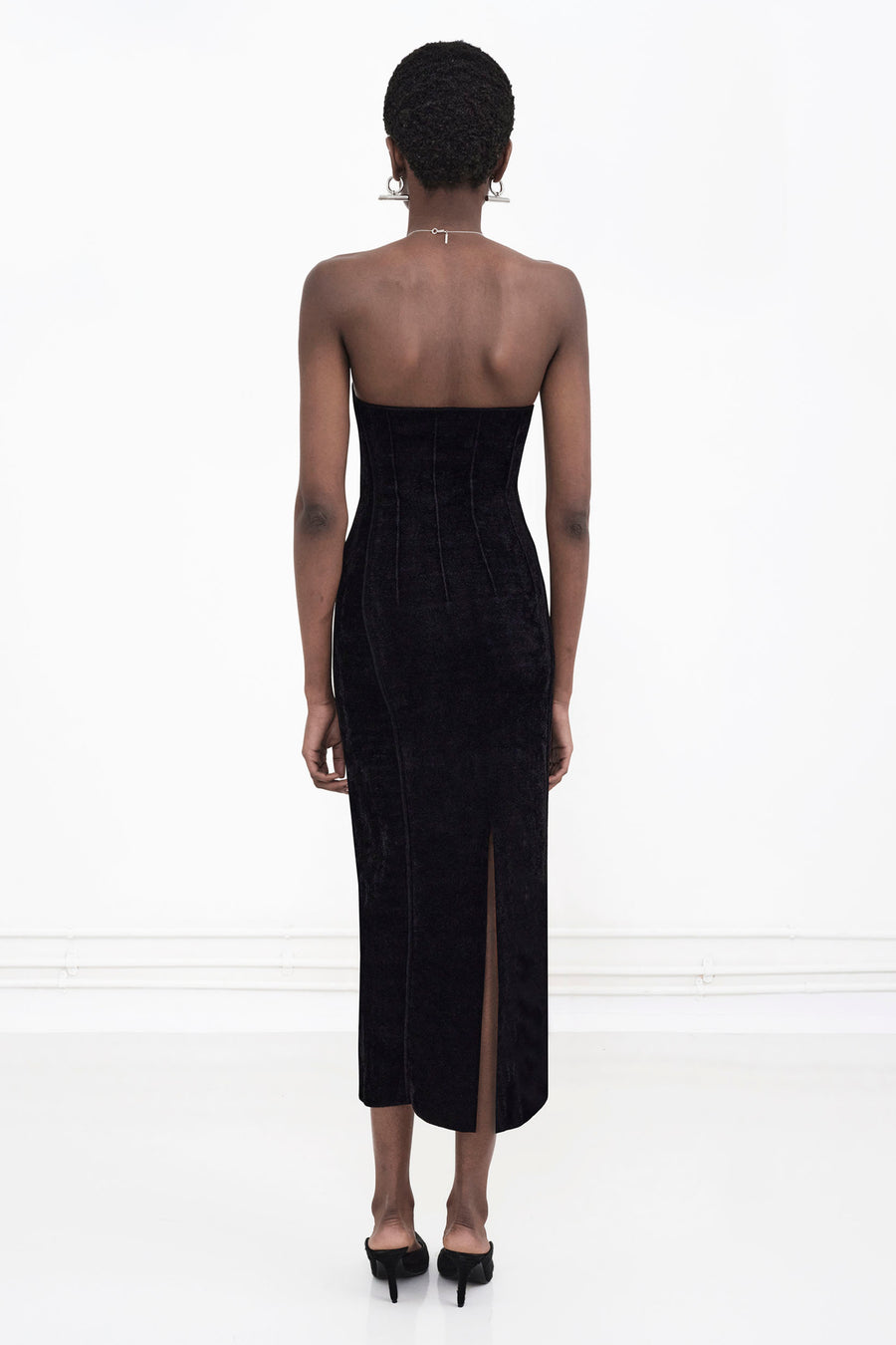 Titania Velvet Bustier Dress - Black