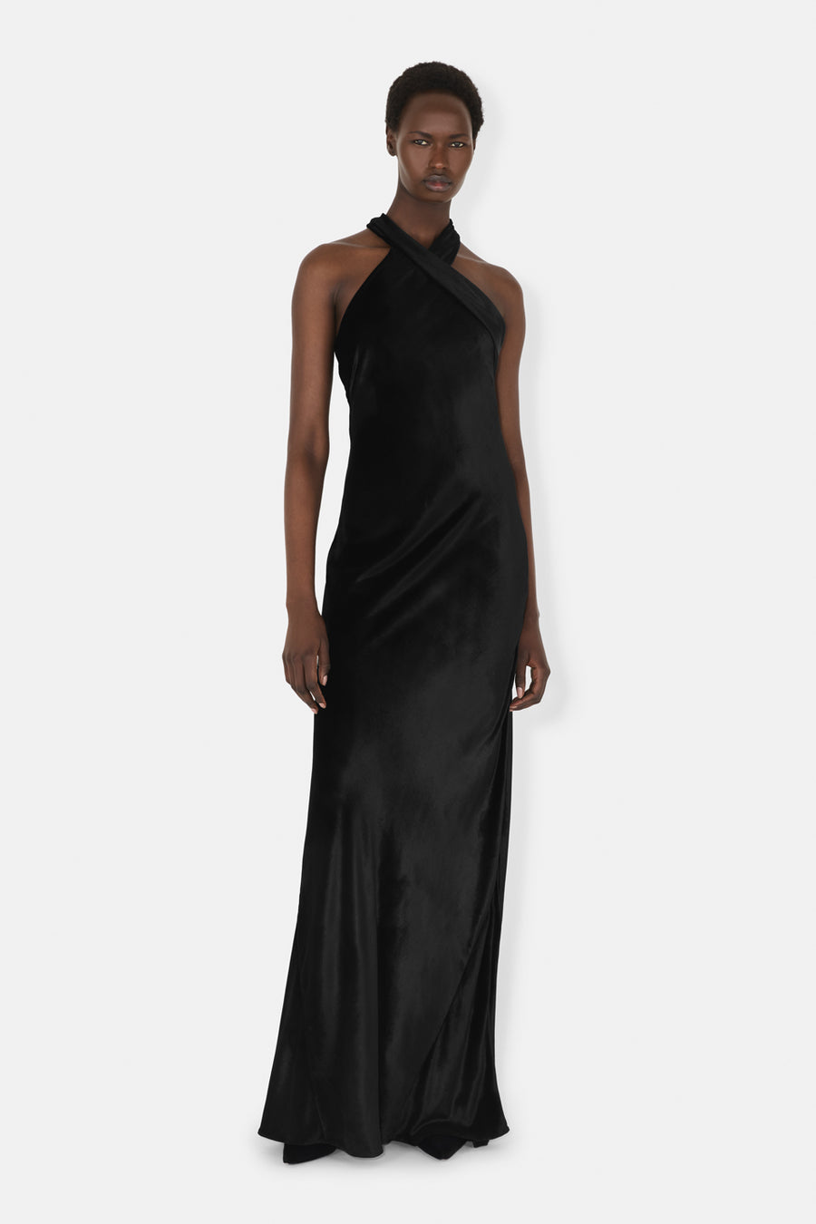 Liquid Velvet Pandora Gown - Black