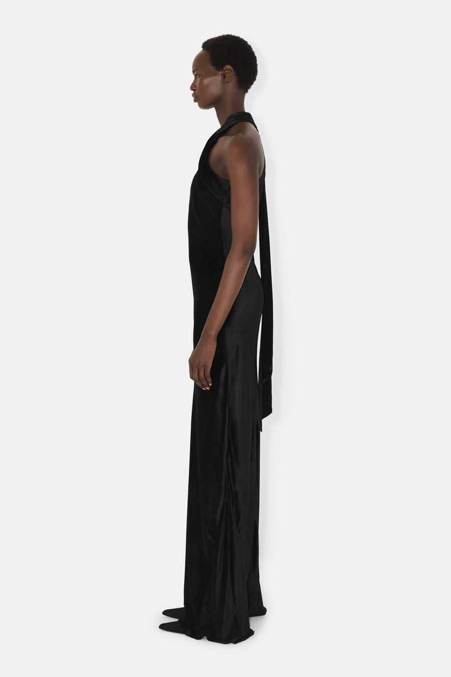 Liquid Velvet Pandora Gown - Black