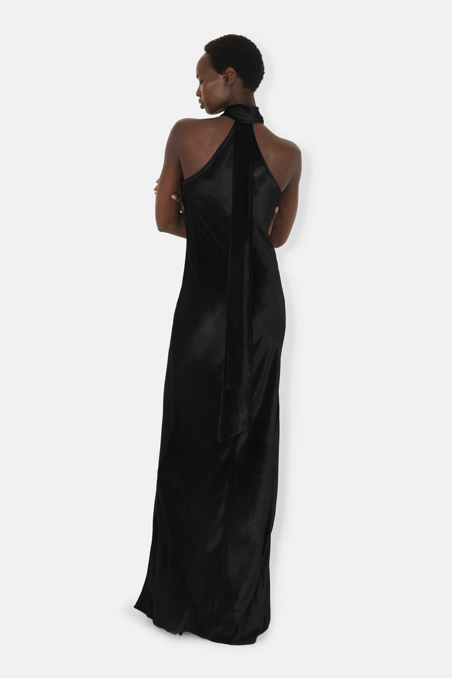 Liquid Velvet Pandora Gown - Black