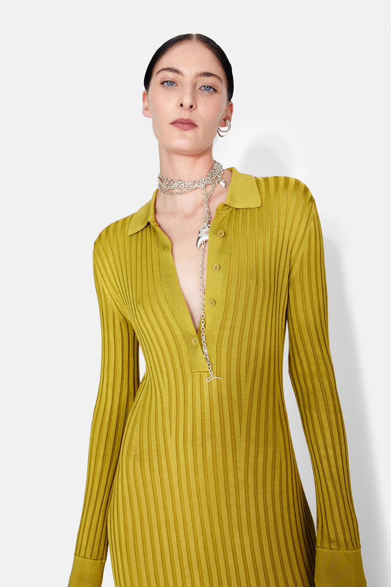 Rhea Lounge Henley Dress - Gold