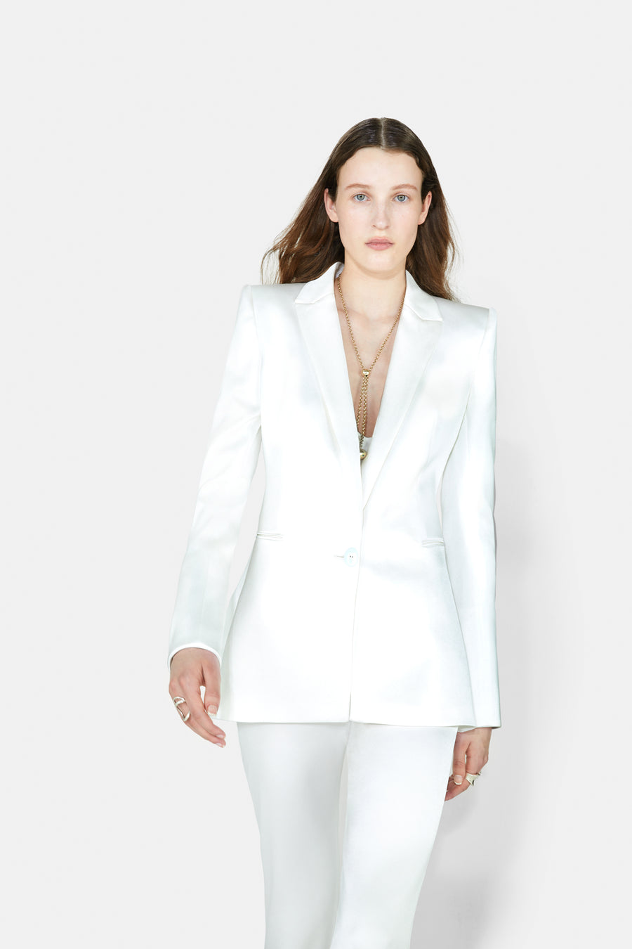 Sculpted Bridal Blazer - Off White