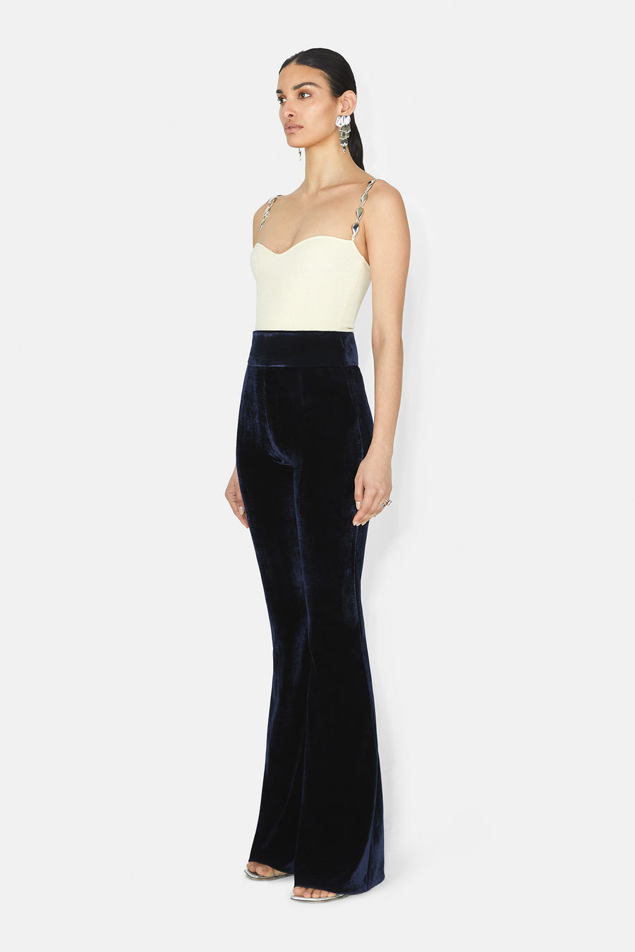 Sculpted Velvet Trousers - Midnight