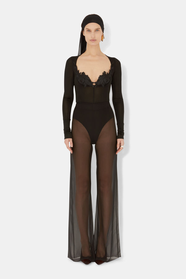 Lily Vine Lace Bustier Body - Black
