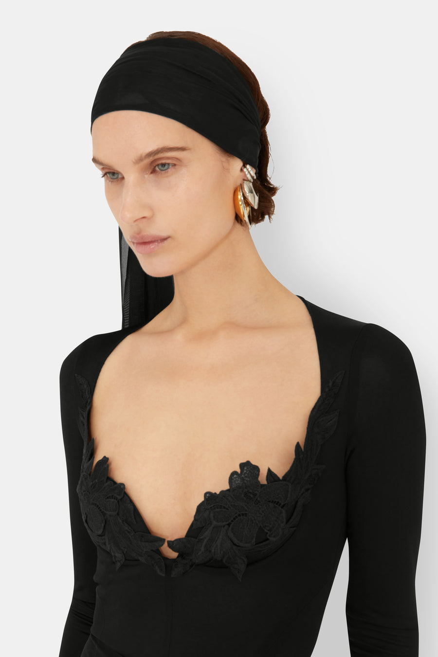 Lily Vine Lace Bustier Body - Black