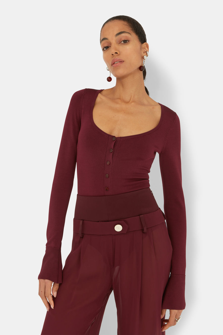 Buttoned Up Body - Mahogany