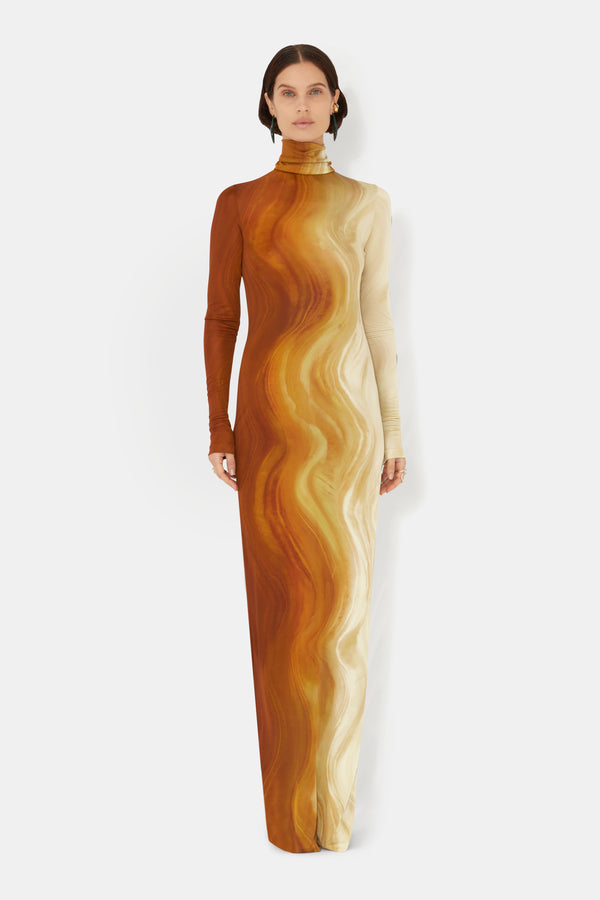 Marble Jersey Dress - Marble Salt Print