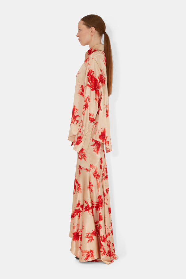 Long Sleeve Shirt - Red Thistle Print