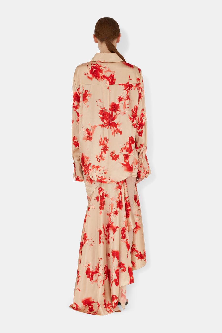 Long Sleeve Shirt - Red Thistle Print
