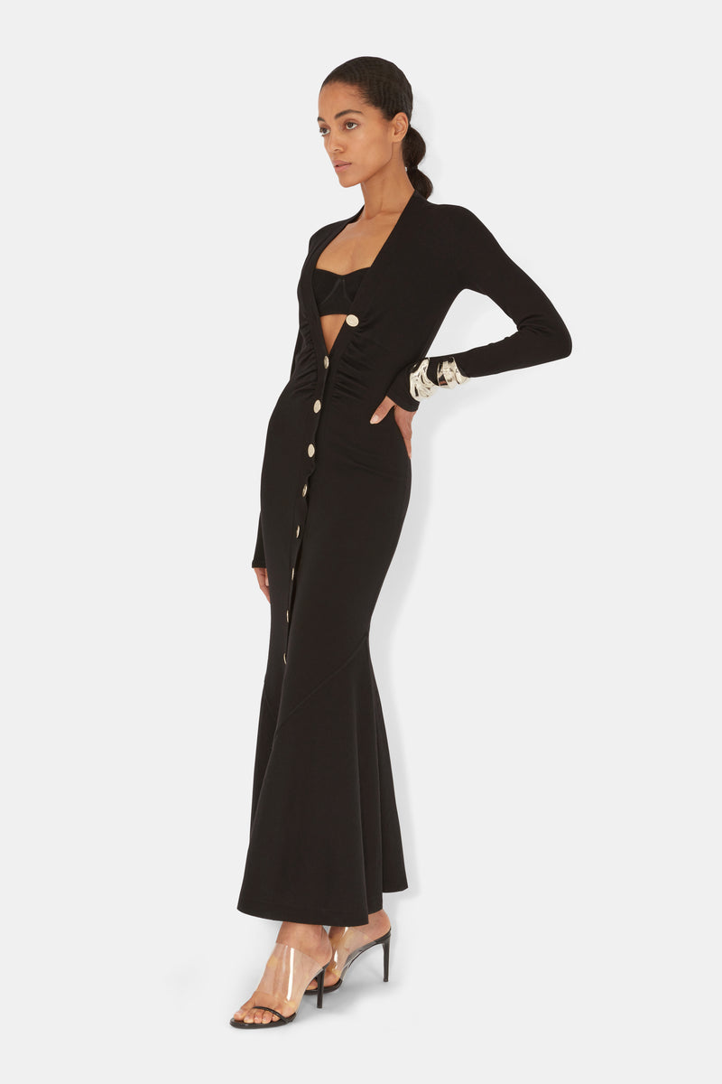 Buttoned Up Dress - Black