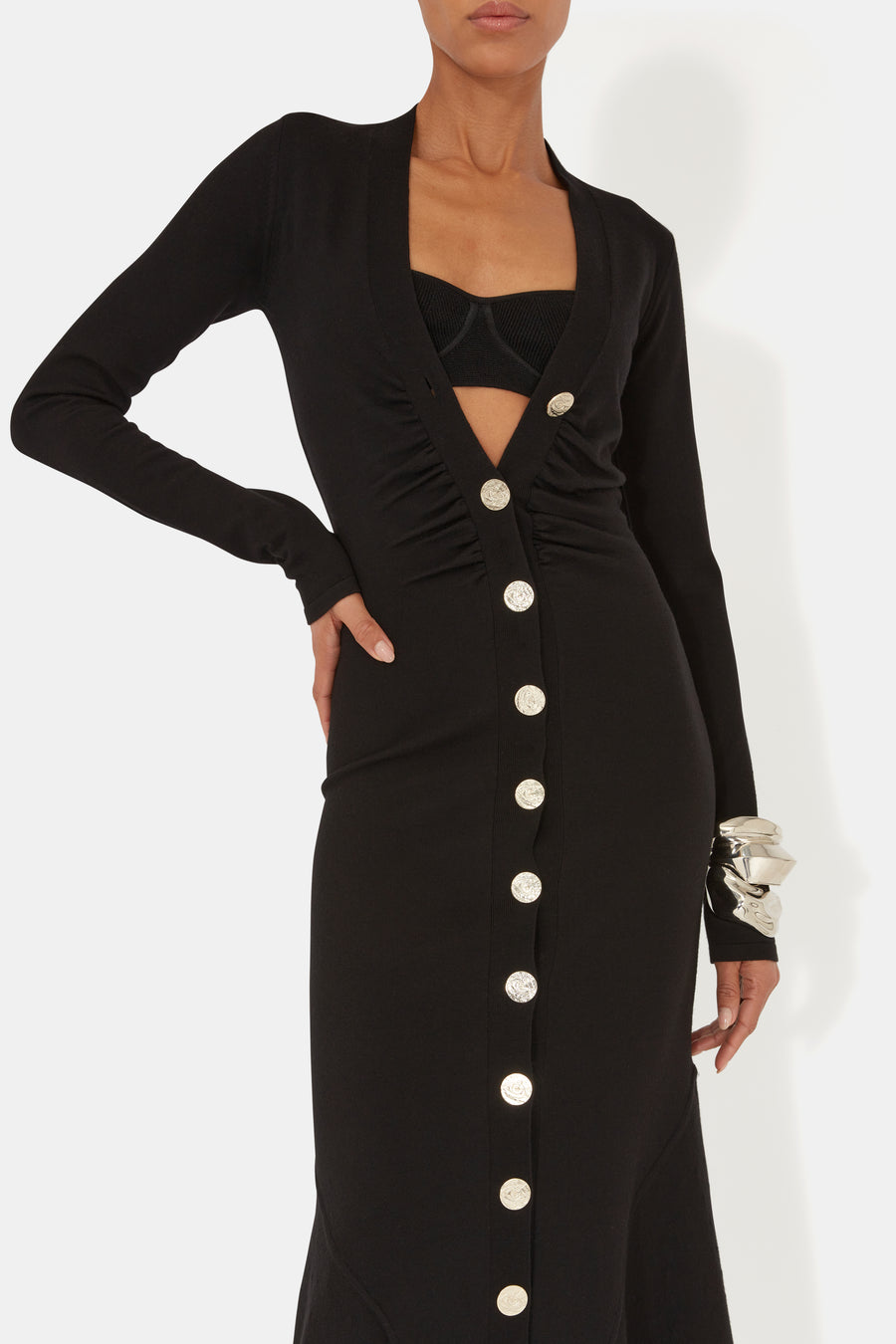 Buttoned Up Dress - Black