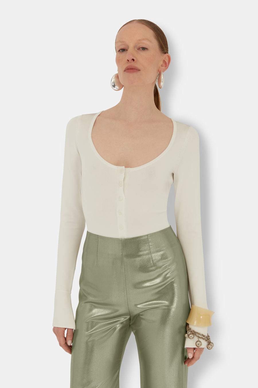 Buttoned Up Body - White