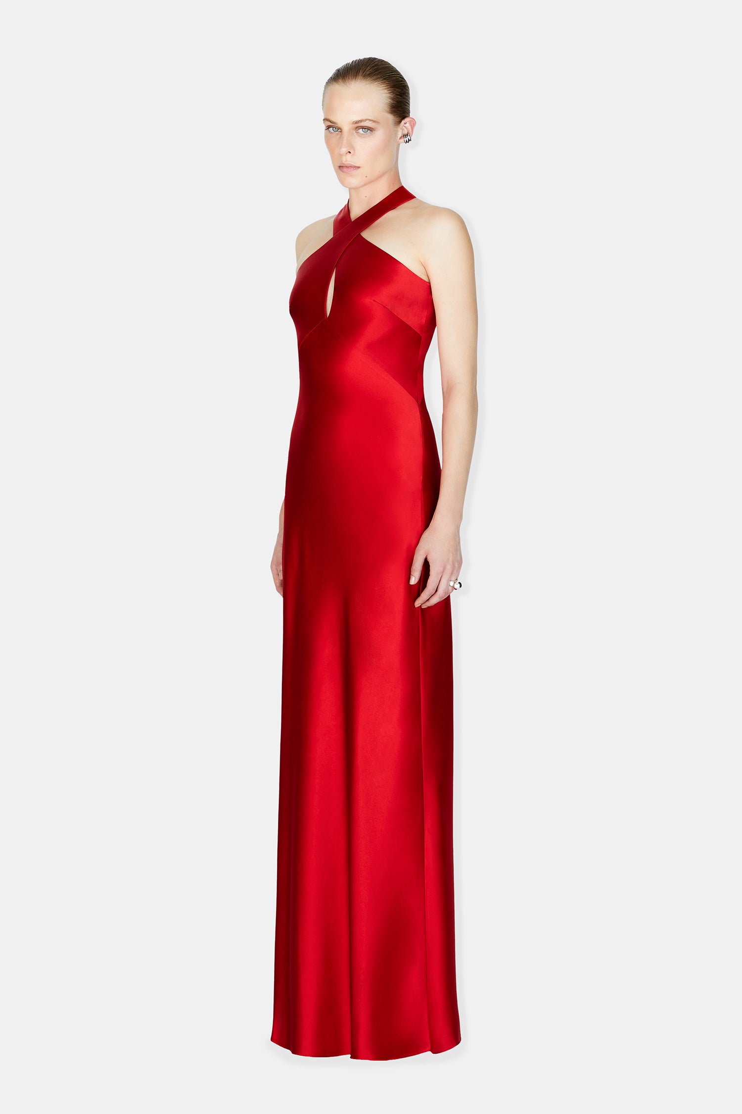 Evelyn Dress Cardinal Red Galvan London Galvan London UK