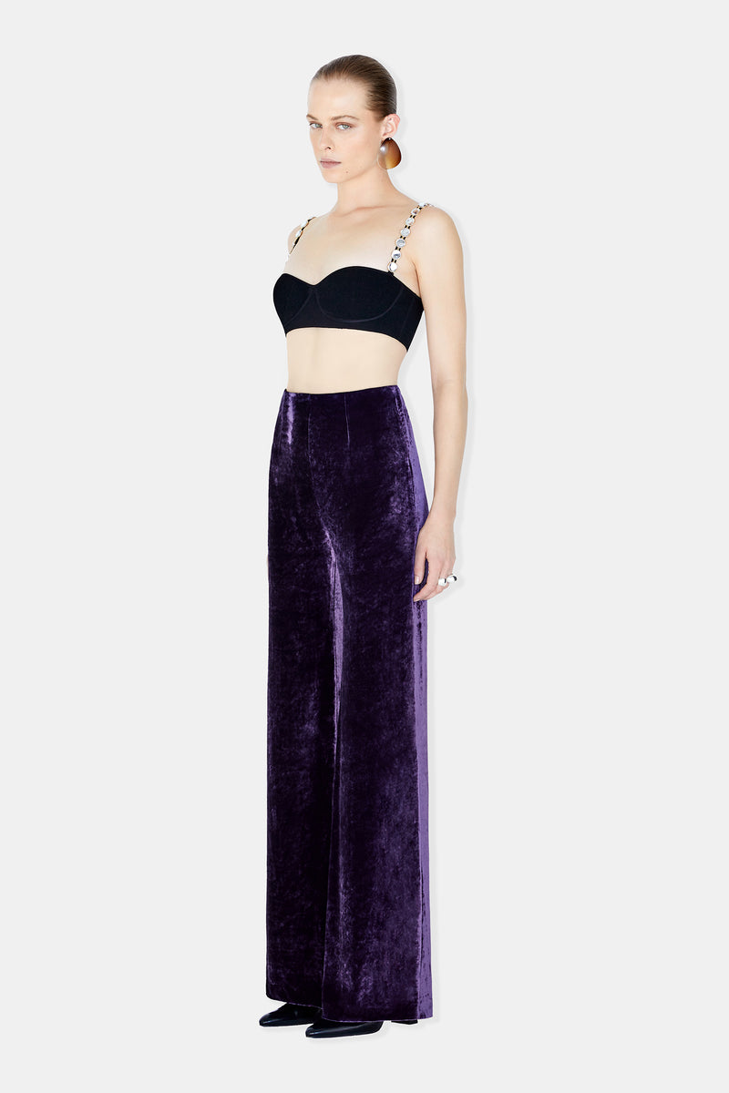 Velvet Trouser - Blackcurrant